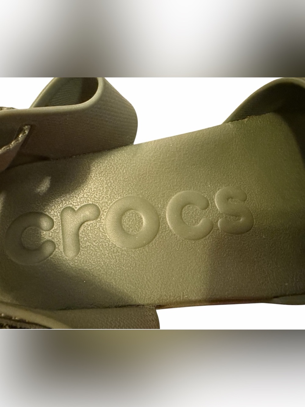 Crocs Womens Sz 9 Green Soho Y Strap Sandal Thick Platform Perforated Strap - Picture 9 of 11